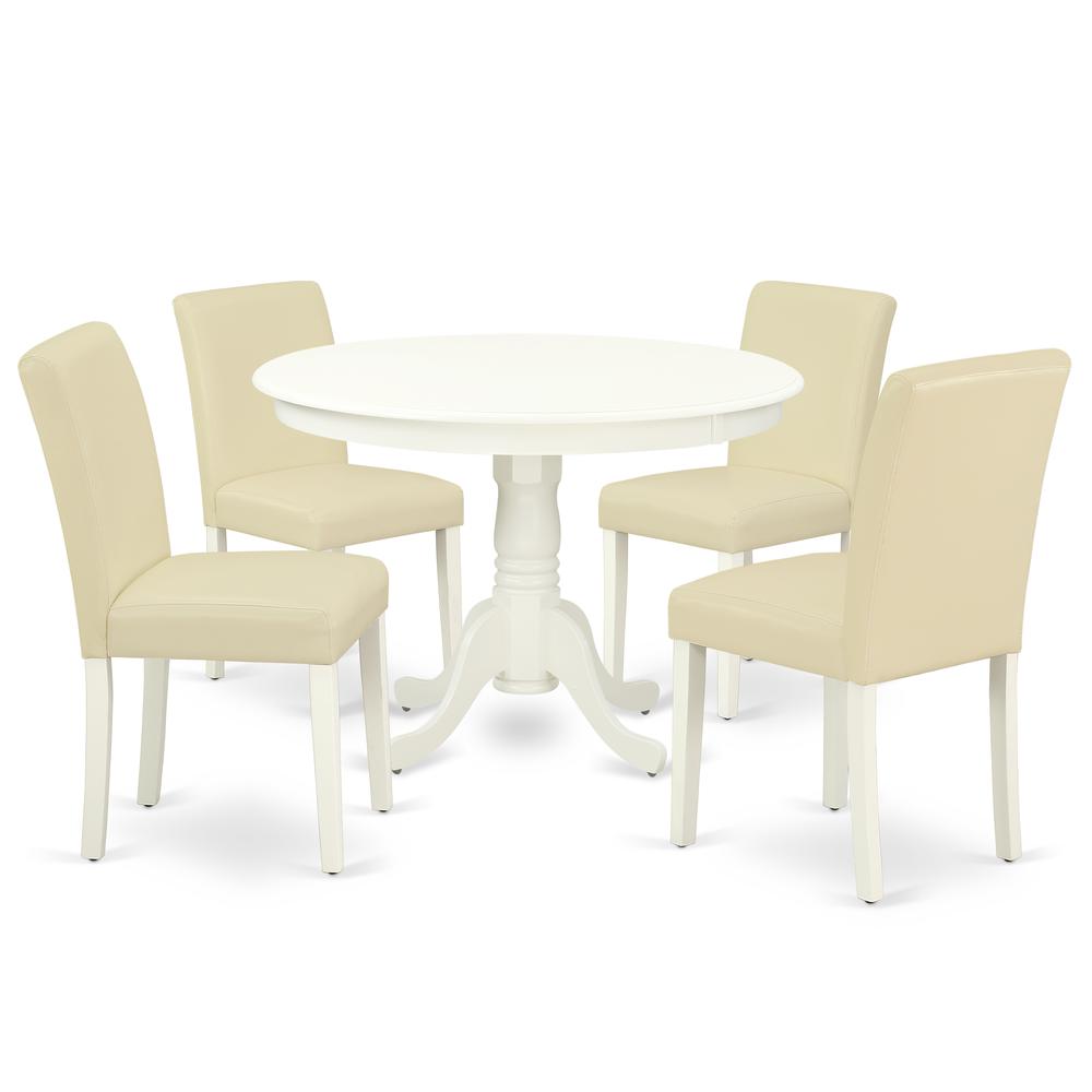 Dining Room Set Linen White, HLAB5-LWH-64. Picture 1