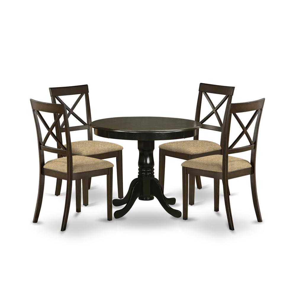 HLBO5-CAP-C 5 Pc small Kitchen Table and Chairs set-Kitchen Table and 4 Chairs. Picture 1