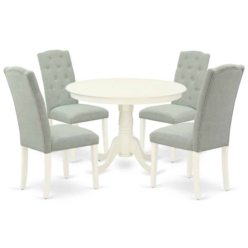 Dining Room Set Linen White, HLCE5-LWH-15. Picture 1