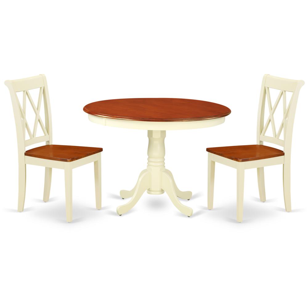 Dining Room Set Buttermilk & Cherry, HLCL3-BMK-W. Picture 1