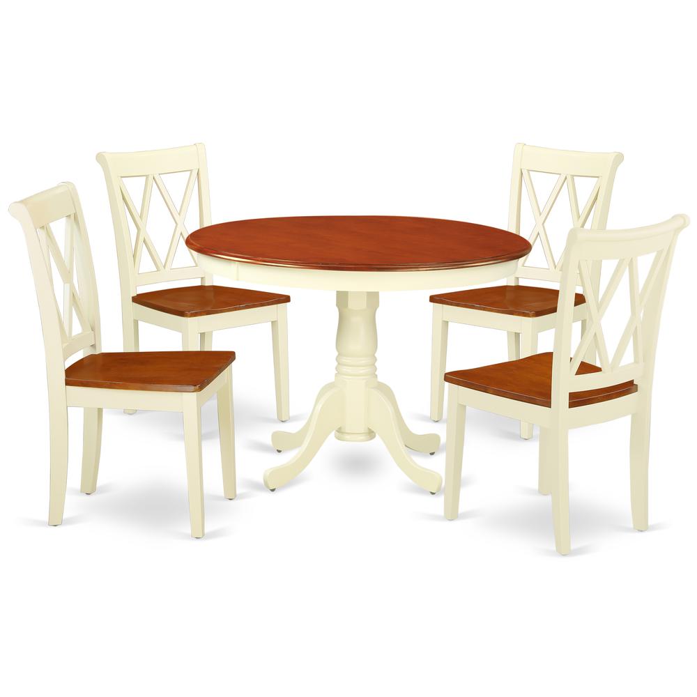 Dining Room Set Buttermilk & Cherry, HLCL5-BMK-W. Picture 1