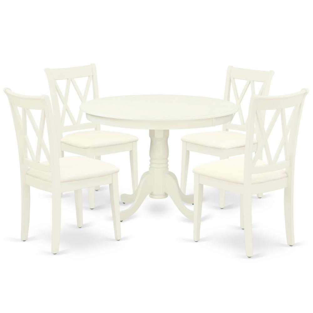 Dining Room Set Linen White, HLCL5-LWH-C. Picture 1