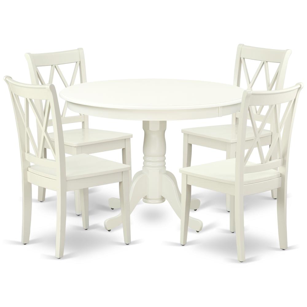 Dining Room Set Linen White, HLCL5-LWH-W. Picture 1