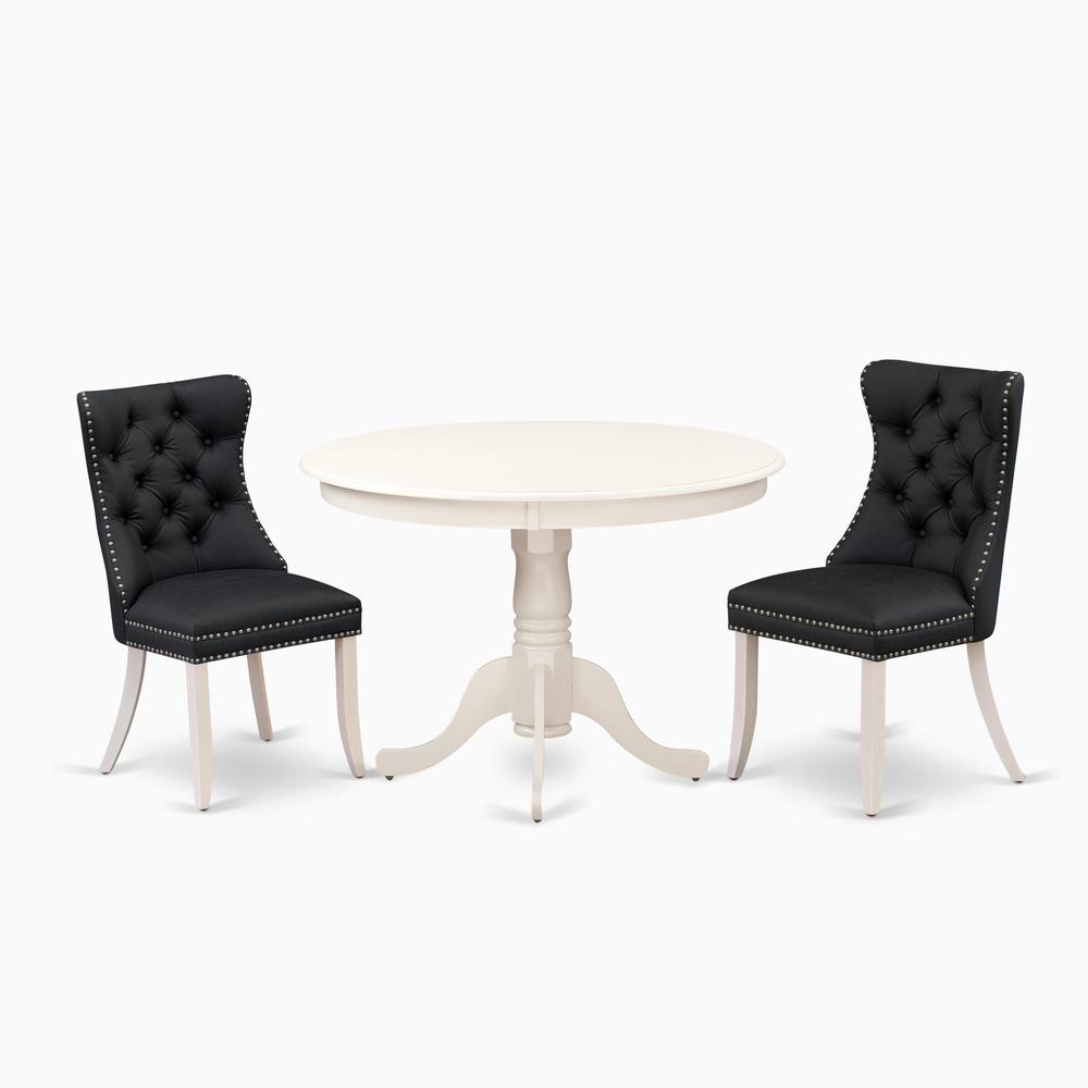 3 Piece Dining Table Set Consists of a Round Kitchen Table with Pedestal. Picture 6