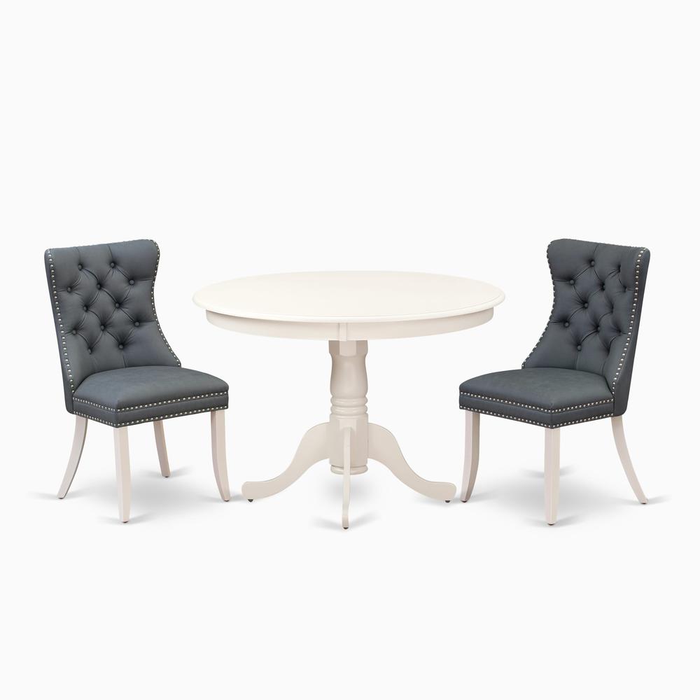 3 Piece Dining Set Contains a Round Kitchen Table with Pedestal. Picture 6