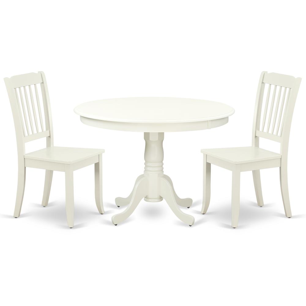 Dining Room Set Linen White, HLDA3-LWH-W. Picture 1