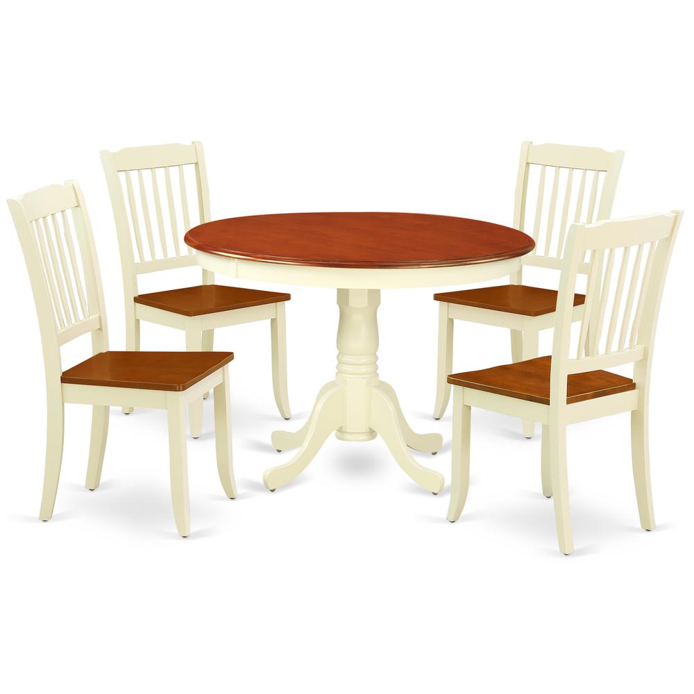 Dining Room Set Buttermilk & Cherry, HLDA5-BMK-W. Picture 1