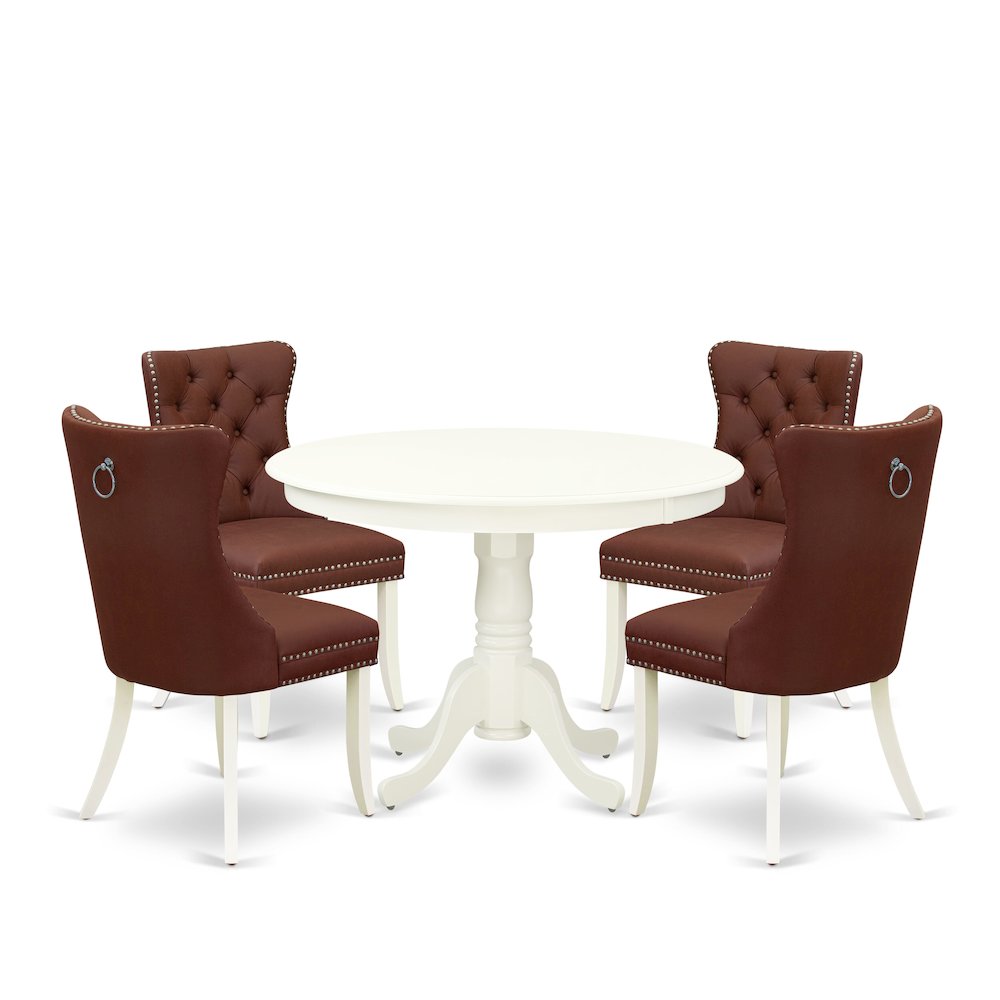 5 Piece Dinette Set for Small Spaces Contains a Round Dining Table. Picture 1