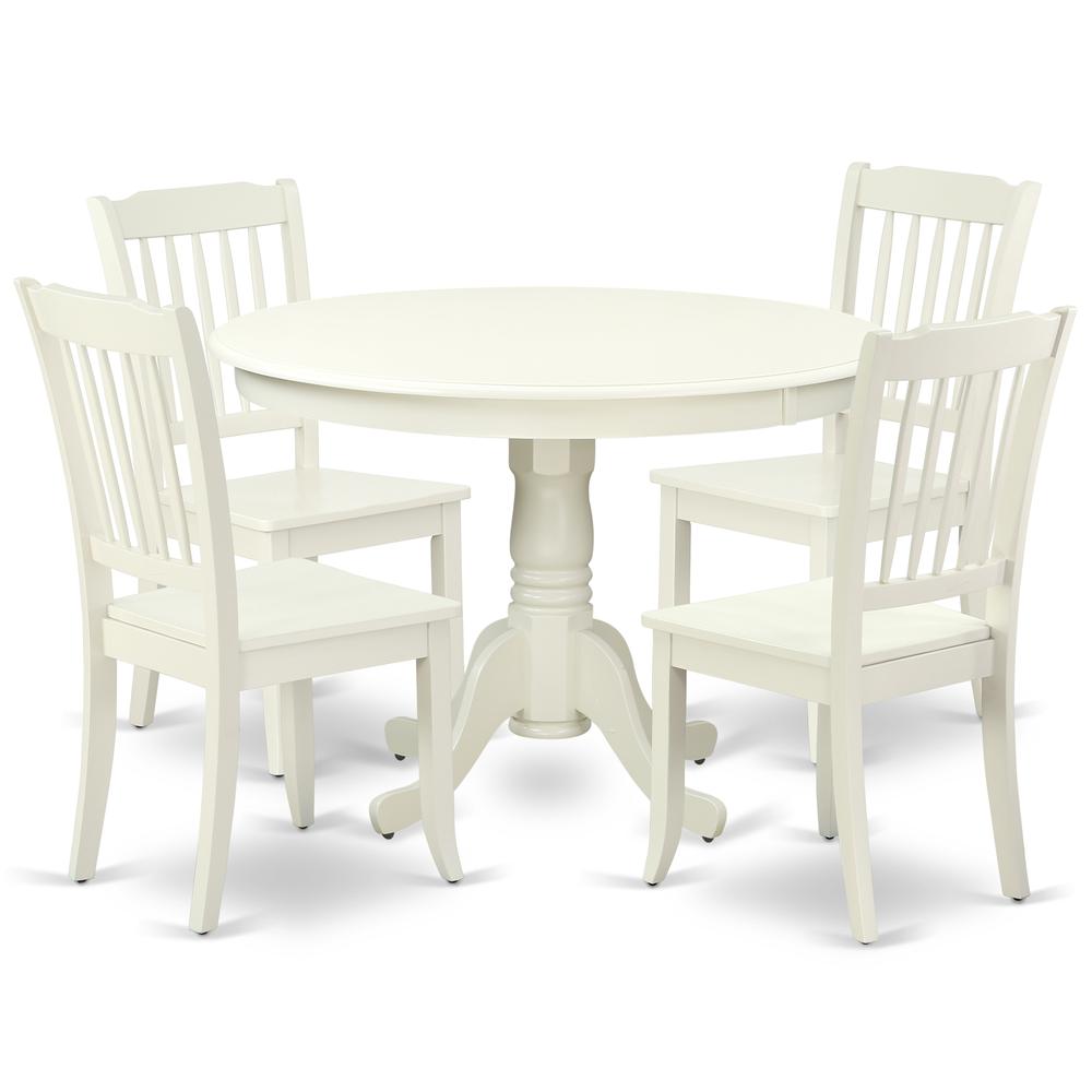 Dining Room Set Linen White, HLDA5-LWH-W. Picture 1