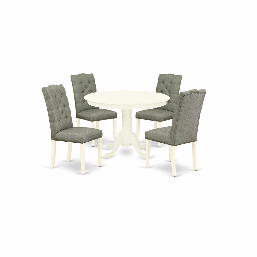 Dining Room Set Linen White, HLEL5-LWH-07. Picture 1