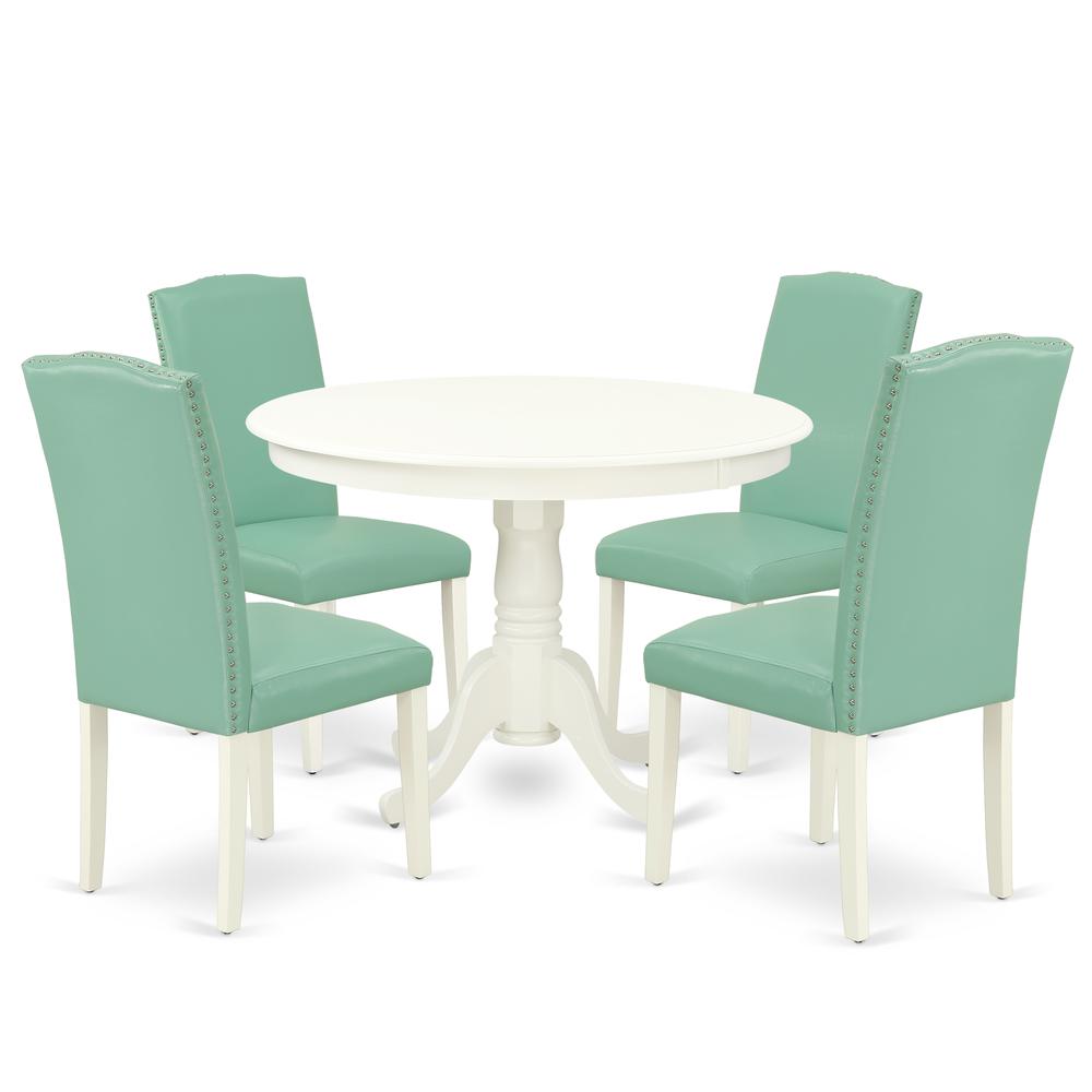 Dining Room Set Linen White, HLEN5-LWH-57. Picture 1