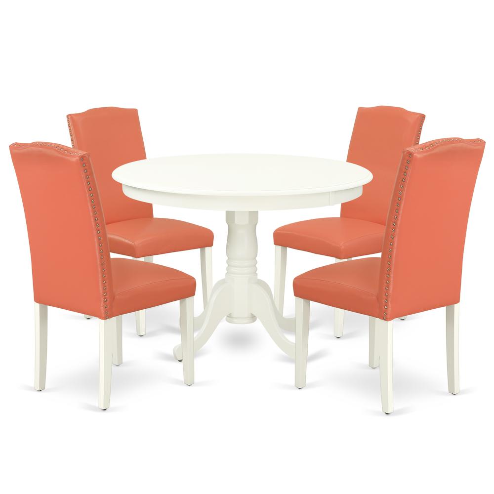 Dining Room Set Linen White, HLEN5-LWH-78. Picture 1