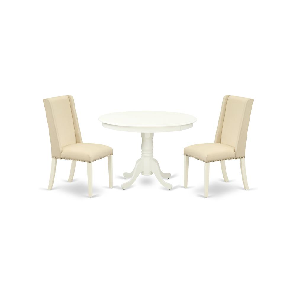 Dining Room Set Linen White, HLFL3-LWH-01. Picture 1