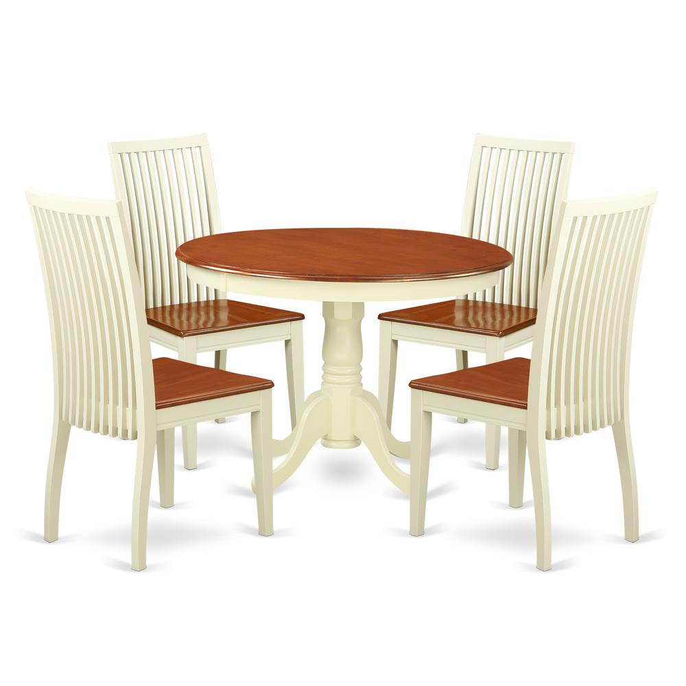 Dining Room Set Buttermilk & Cherry, HLIP5-BMK-W. Picture 1