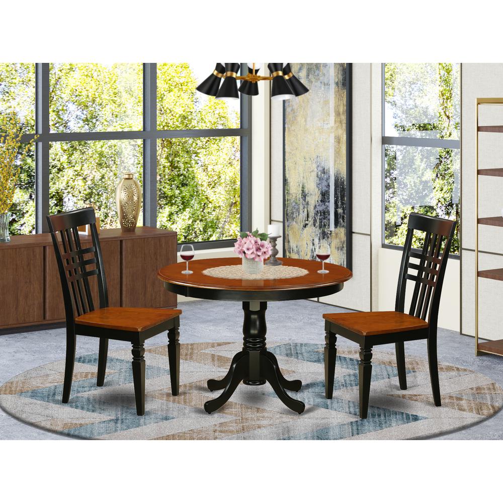 3  Pc  set  with  a  Kitchen  Table  and  2  Microfiber  Dinette  Chairs  in  Black  and  Cherry. Picture 4