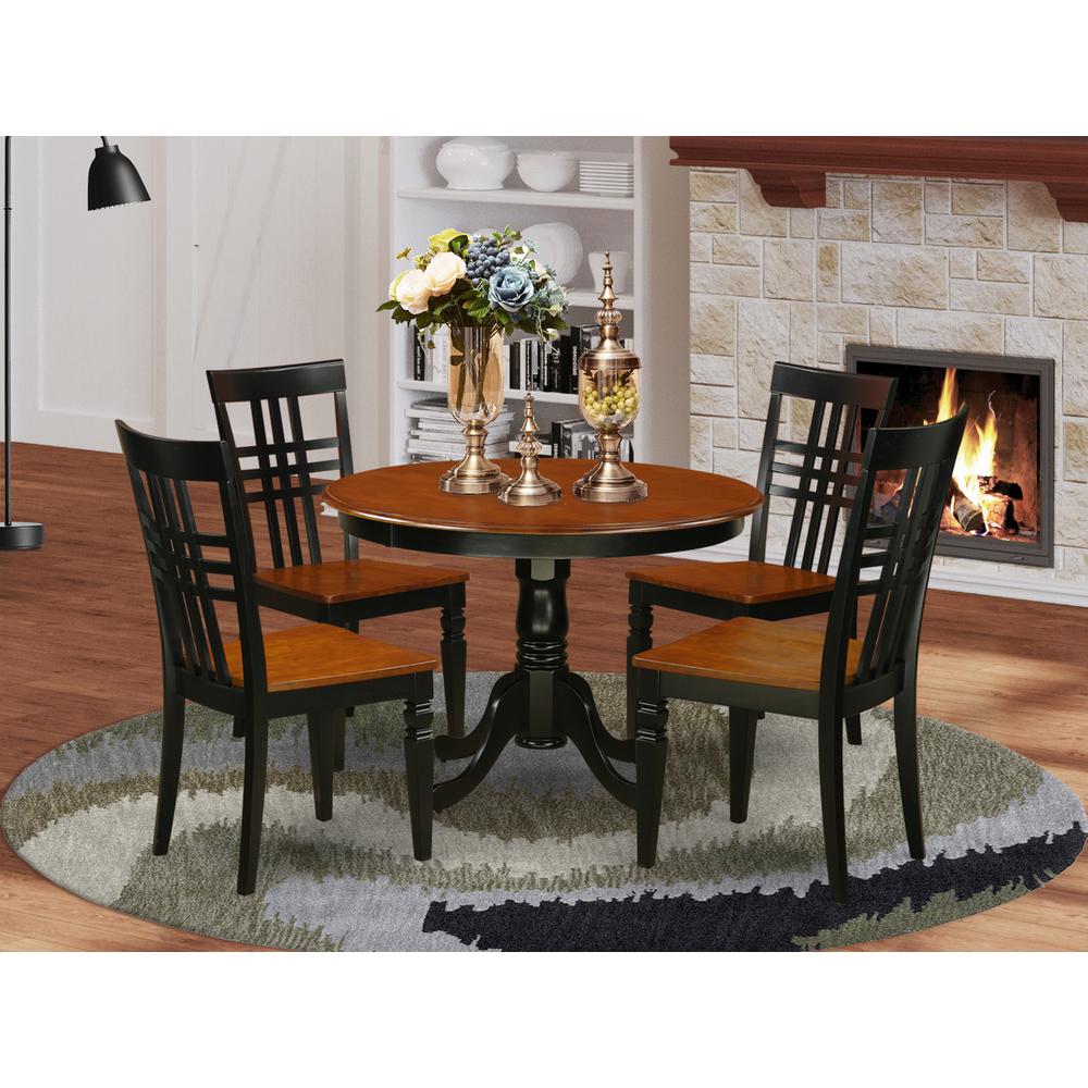 5  Pc  set  with  a  Dining  Table  and  4  Dinette  Chairs  in  Black  and  Cherry. Picture 4