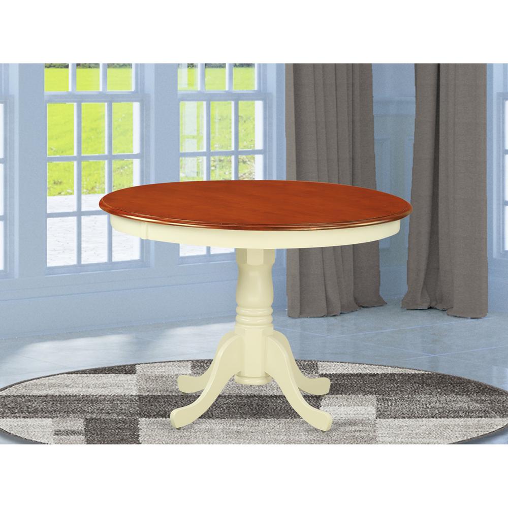 Hartland  Table  42"  diameter  Round    Table  -Buttermilk  and  Cherry  Finish. Picture 2