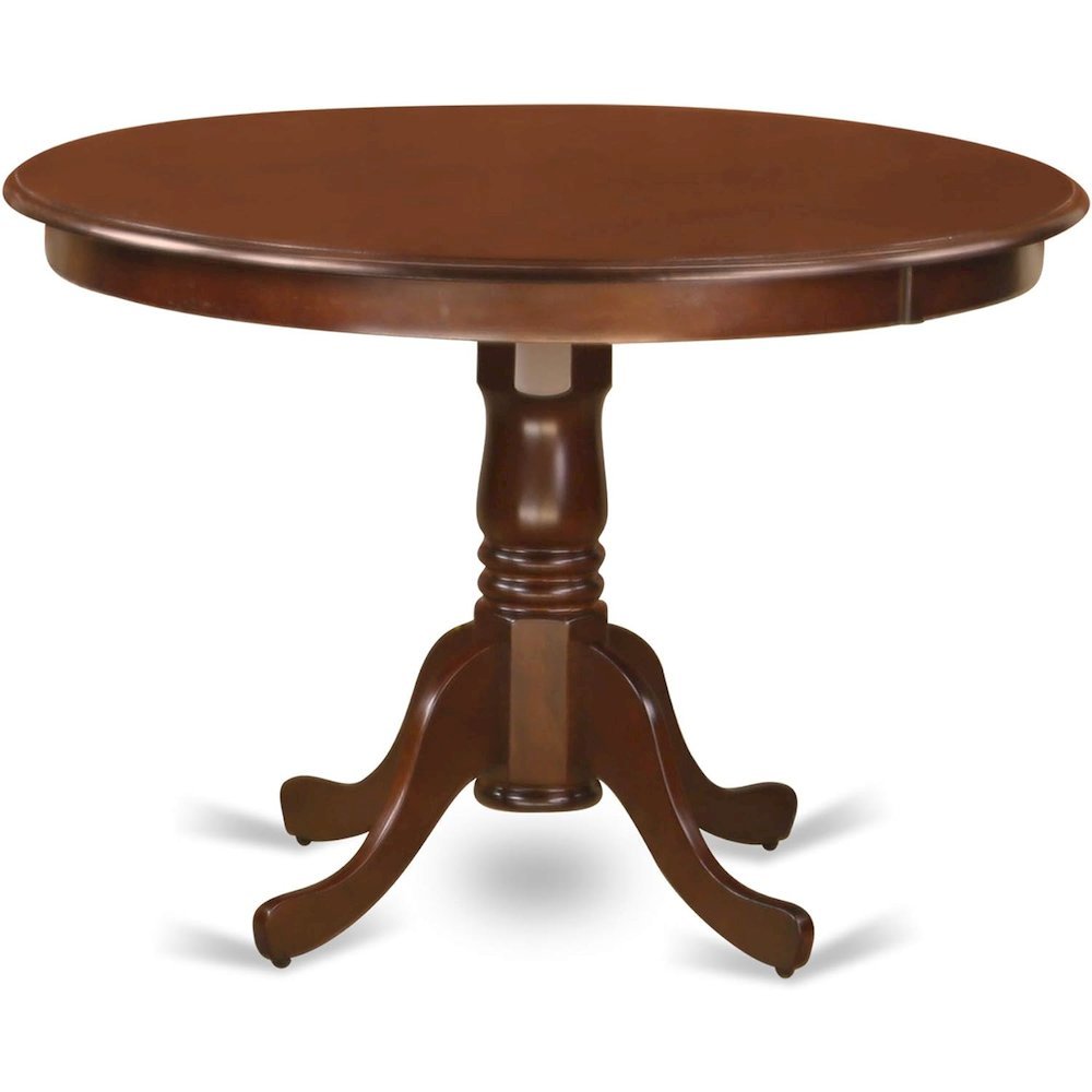 Elegant 42 Inch Round Dining Table in Mahogany Finish for Small Spaces. Picture 1