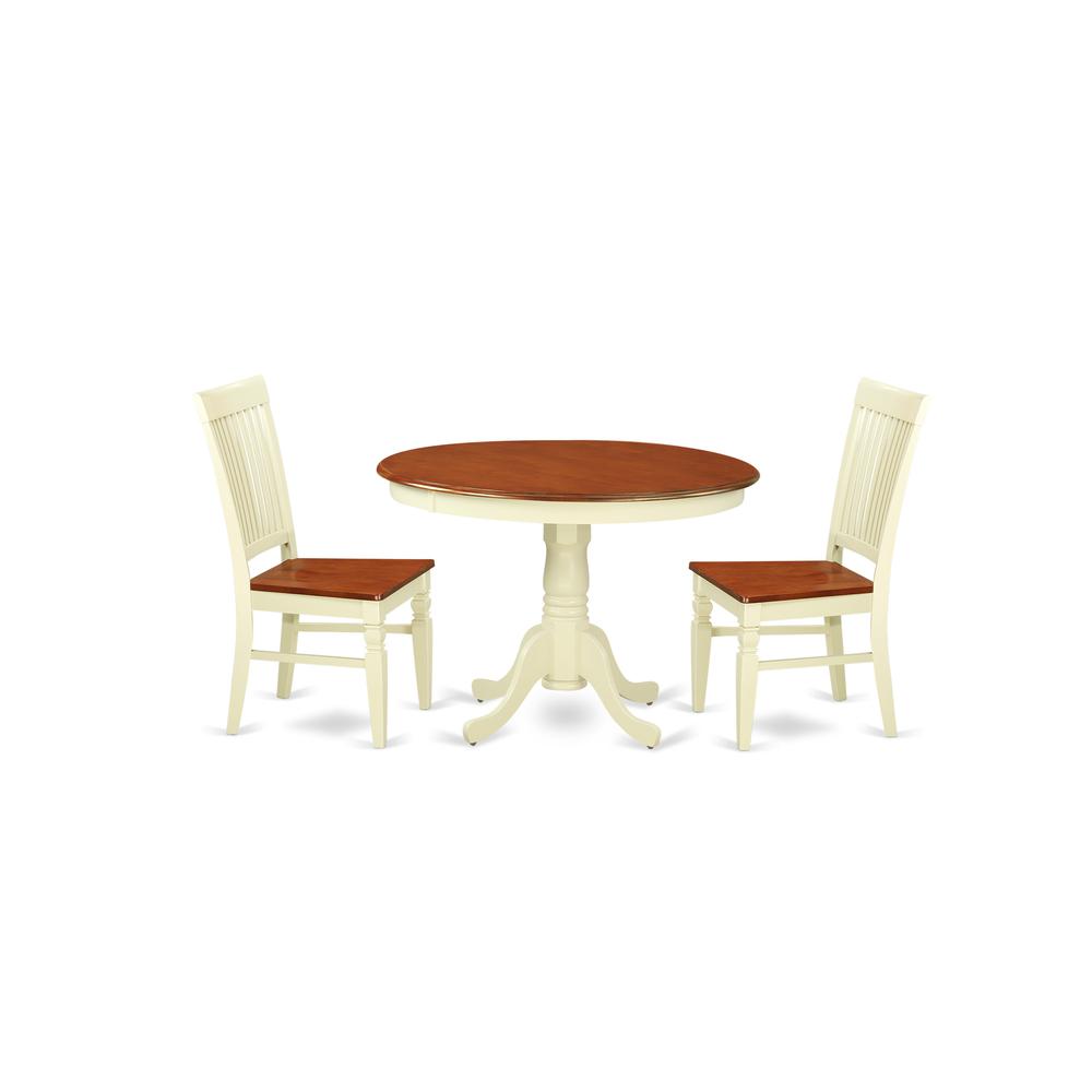 Dining Room Set Buttermilk & Cherry, HLWE3-BMK-W. Picture 1