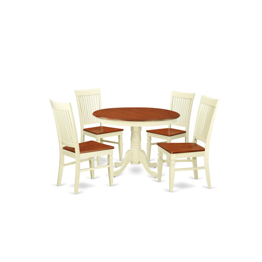 Dining Room Set Buttermilk & Cherry, HLWE5-BMK-W. Picture 1