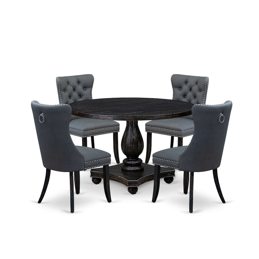 5-Piece Dining Room Set In Platinum Gray Color. Picture 1