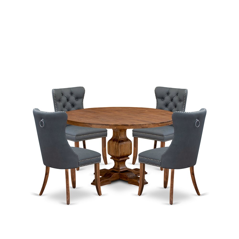 5-Piece Dining Table A Dining Room Table And 4 Platinum Gray Dining Chairs. Picture 1