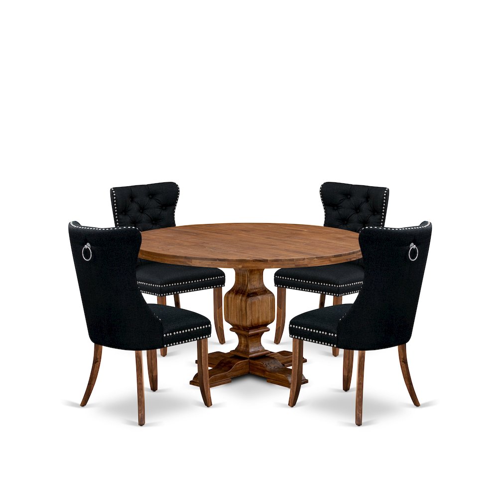 5-Piece Dining Table Set In Black Color. Picture 1