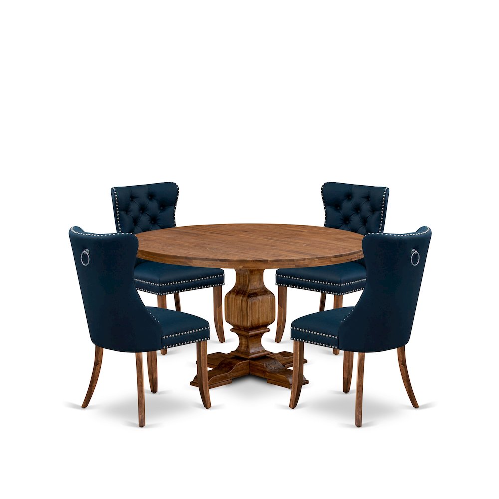 5-Piece Dining Set In Navy Blue Color. Picture 1