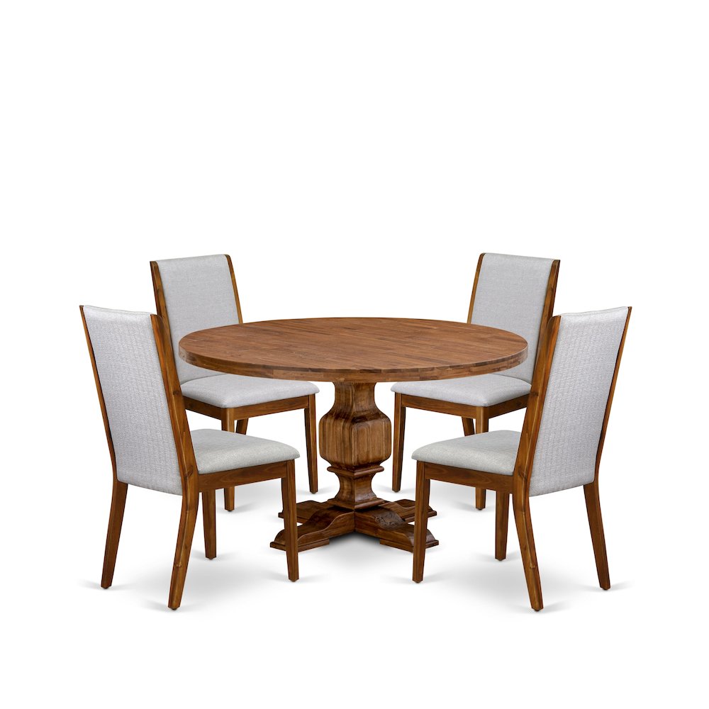 5-Piece Kitchen Dining Table Set Of A Dining Table, 4 Grey Parsons Chairs. Picture 1