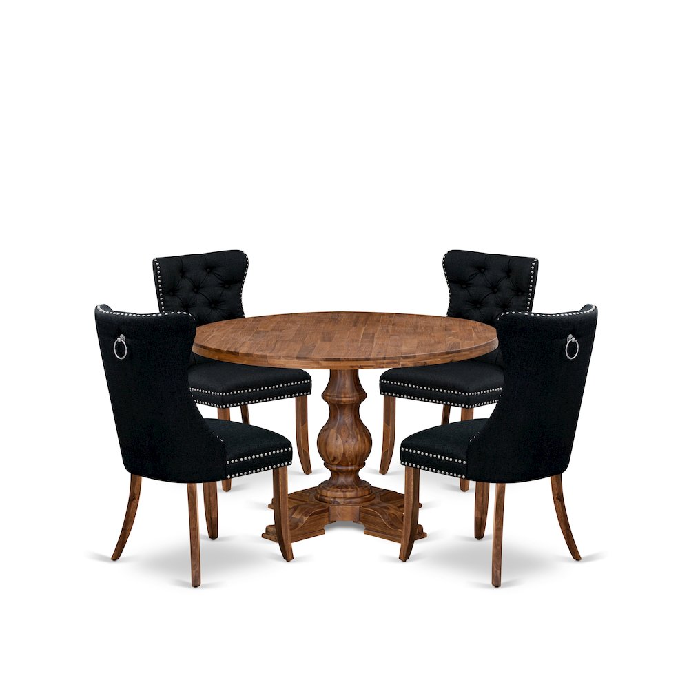 5-Piece Modern Dining Table Set In Black Color. Picture 1