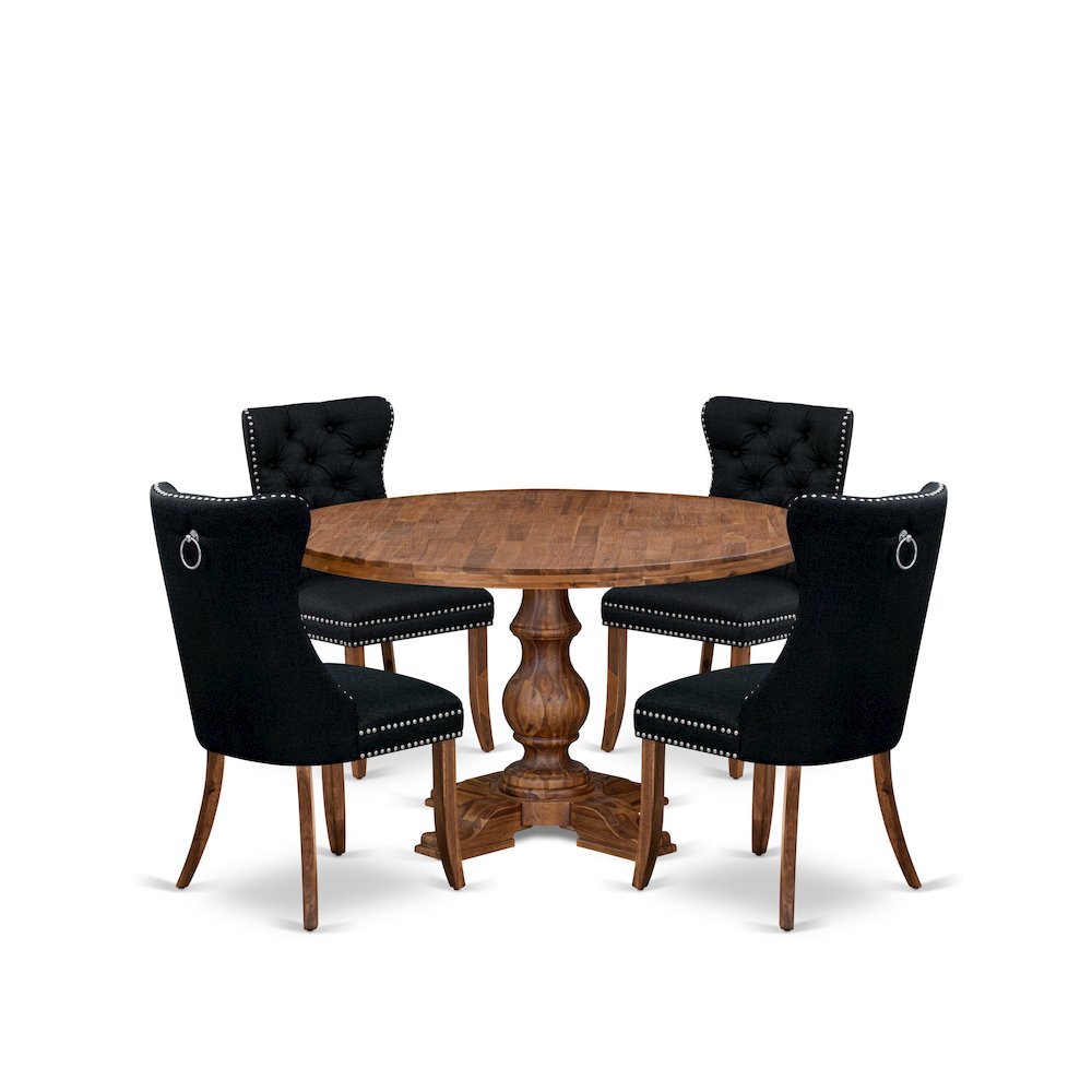 5-Piece Dining Set In Black Color. Picture 1