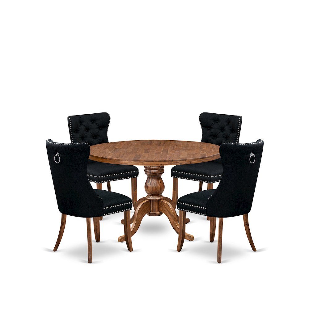 5-Piece Mid Century Kitchen Set In Black Color. Picture 1