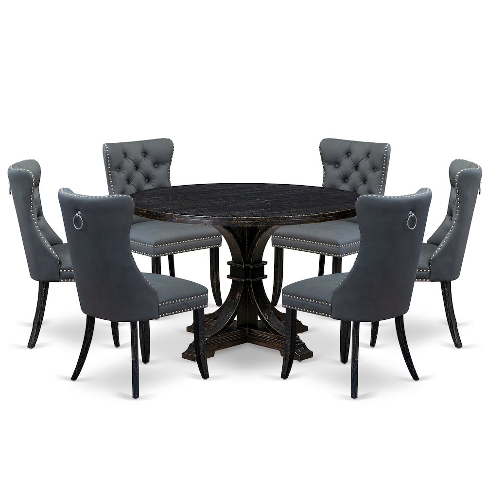 7-Piece Modern Kitchen Set In Platinum Gray Color. Picture 1