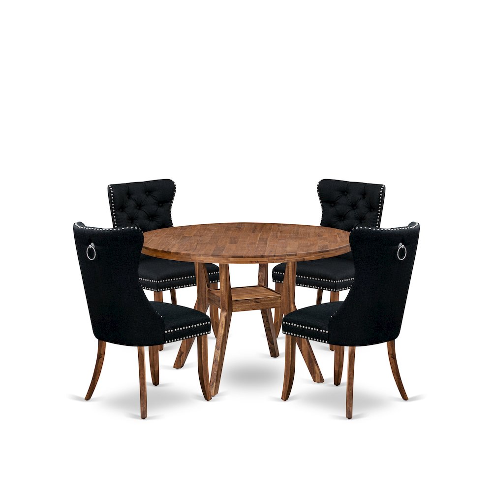 5-Piece Dining Table Set In Black Color. Picture 1