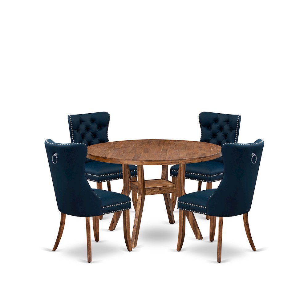 5-Piece Mid Century Kitchen Set In Navy Blue Color. Picture 1