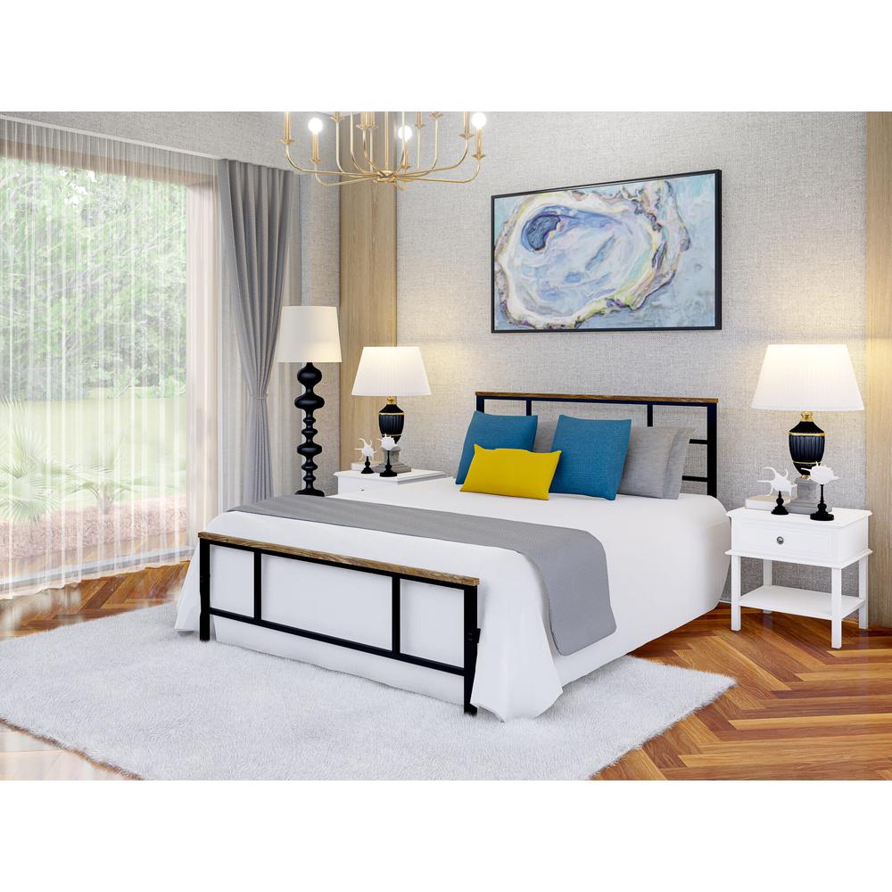 Ingram Full Size Bed with 7 Metal Legs - Lavish Bed in Powder Coating Black Color. Picture 2