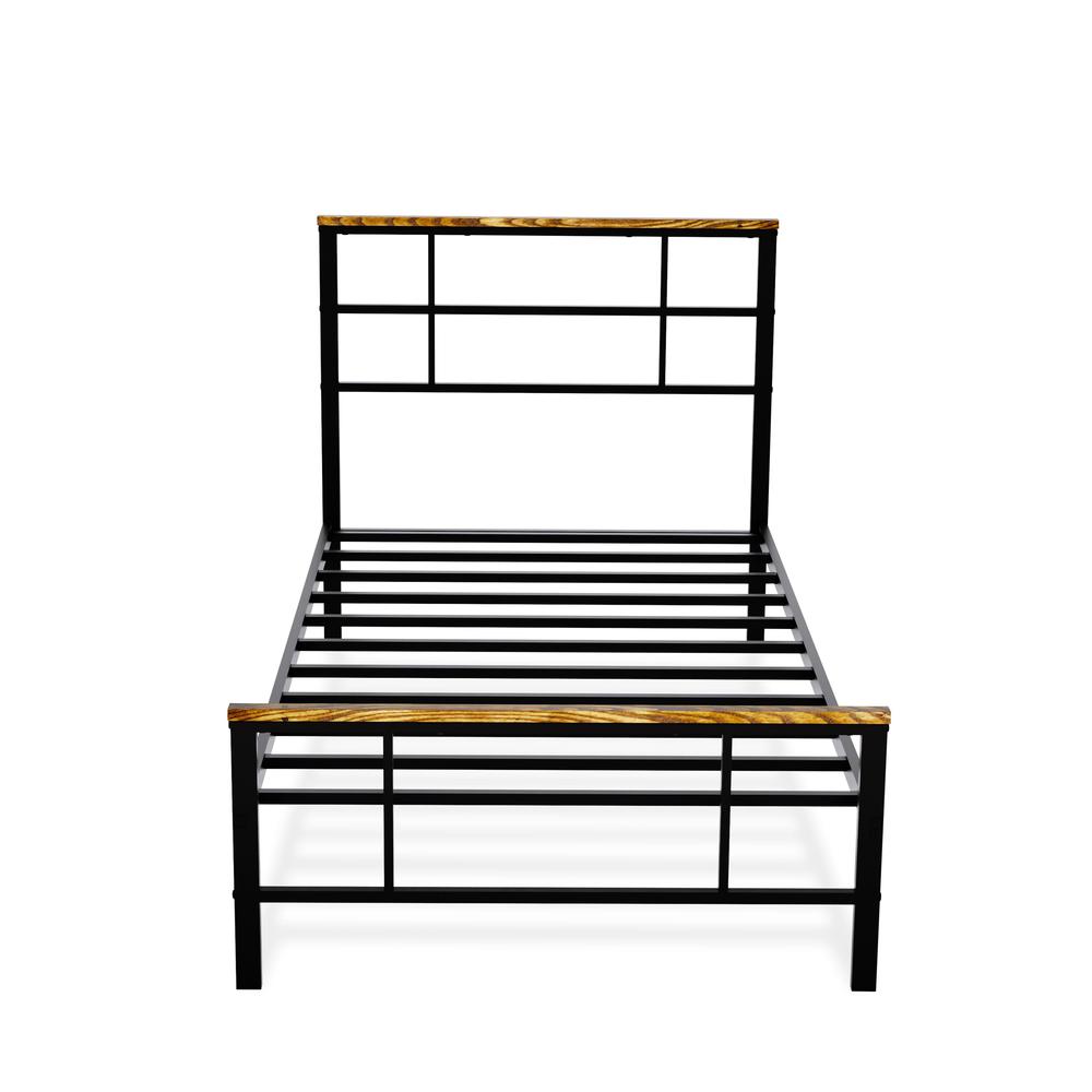 Ingram Modern Bed Frame with 4 Metal Legs - High-class Bed Frame in Powder Coating Black Color. Picture 2
