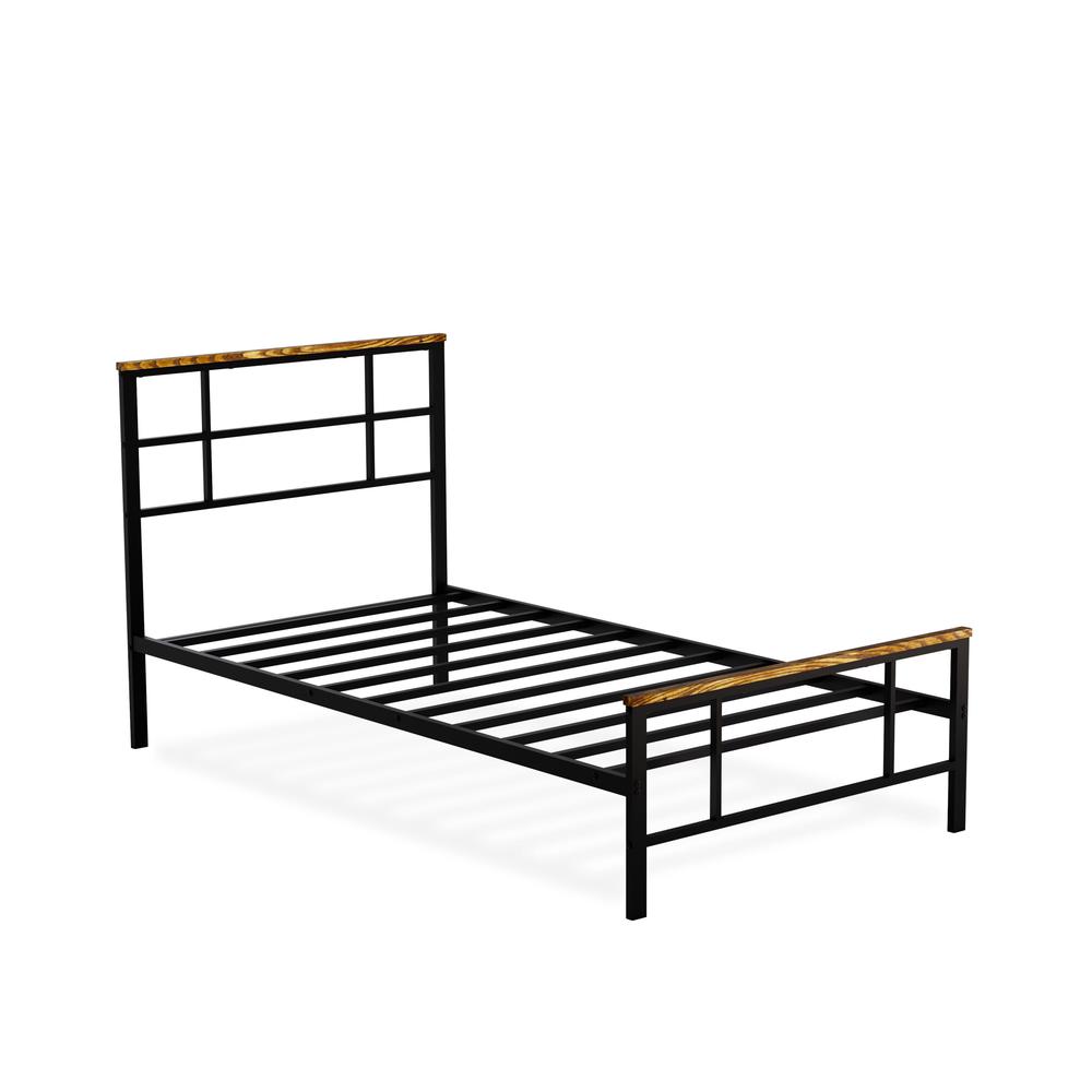 Ingram Modern Bed Frame with 4 Metal Legs - High-class Bed Frame in Powder Coating Black Color. Picture 3