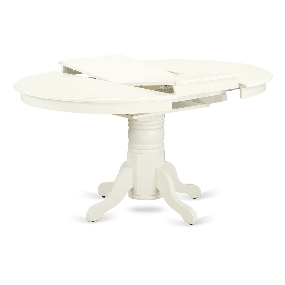 Oval Table with 18" Butterfly leaf - Linen White. Picture 3