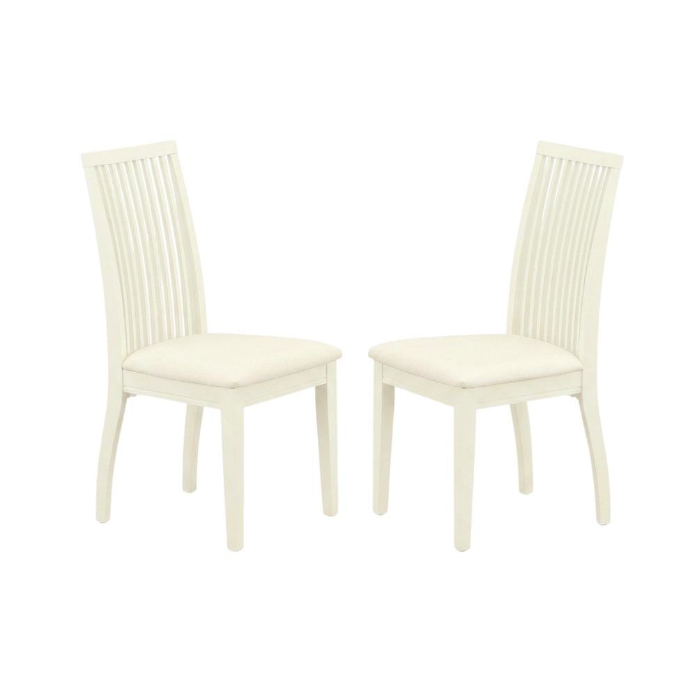 Linen-Upholstered Dining Chair with Solid Wood Legs for Dining Room, Set of 2. Picture 5