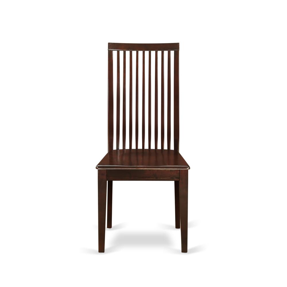 AMIP3-MAH-W 3 Piece Dining Table Set - 1 Pedestal Table and 2 Mahogany Dining Chairs - Mahogany Finish. Picture 4