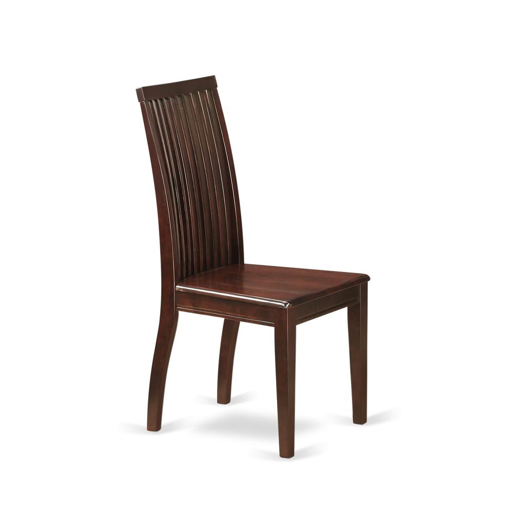 AMIP3-MAH-W 3 Piece Dining Table Set - 1 Pedestal Table and 2 Mahogany Dining Chairs - Mahogany Finish. Picture 5