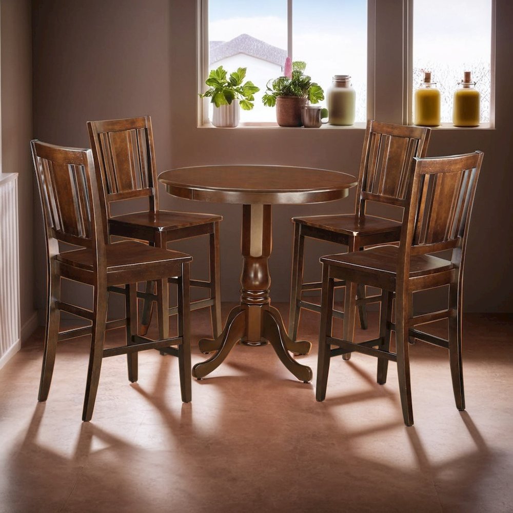 Stylish 5 Piece Counter Height Dining Table Set with 4 Chairs. Picture 5