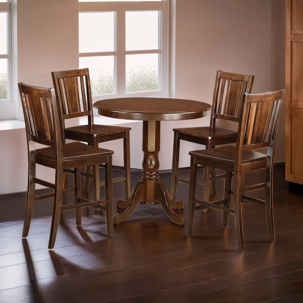 Stylish 5 Piece Counter Height Dining Table Set with 4 Chairs. Picture 4