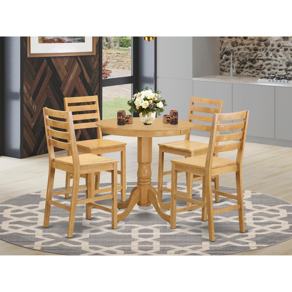 5  PC  Dining  counter  height  set-pub  Table  and  4  Dining  Chairs.. Picture 4