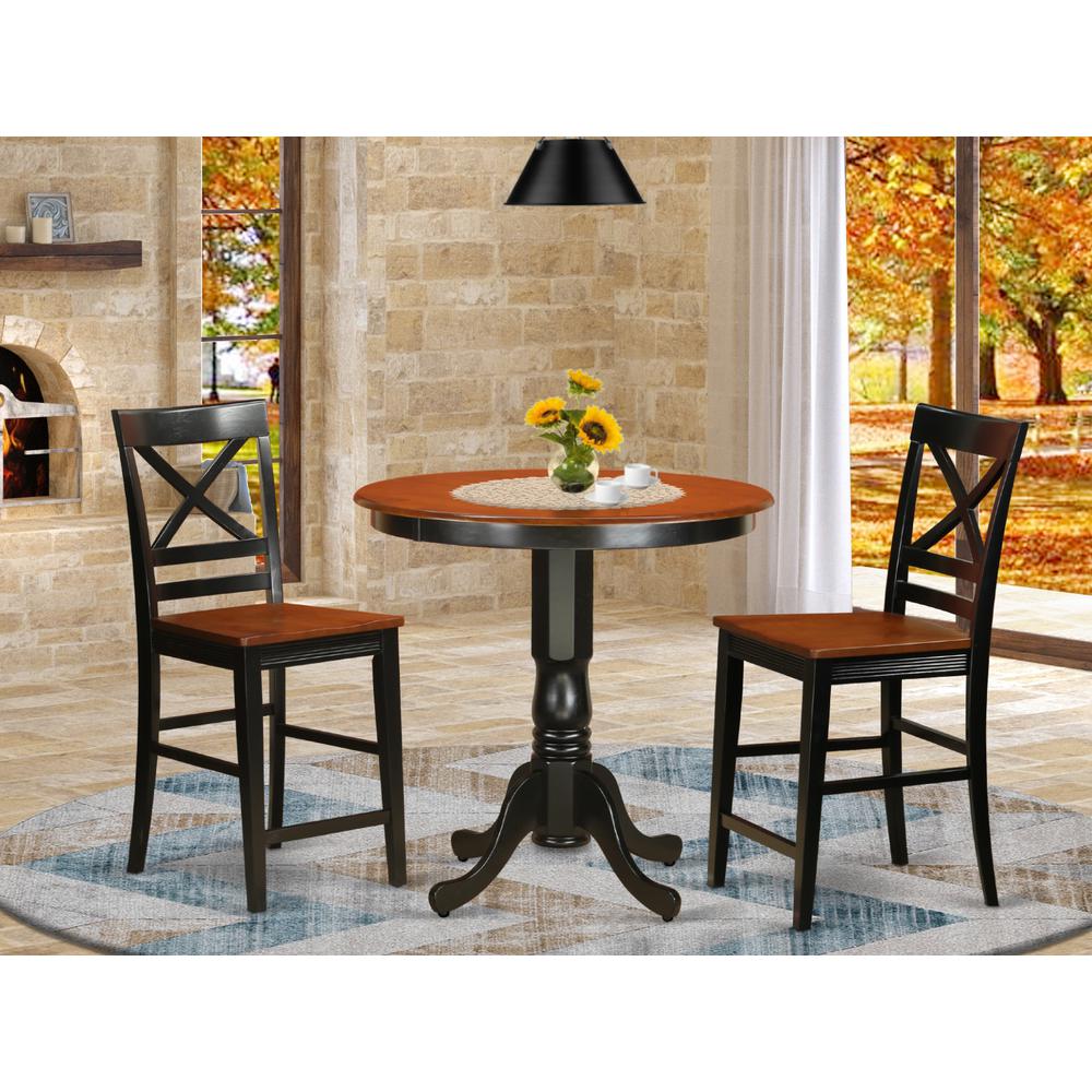 3  Pc  Dining  counter  height  set-pub  Table  and  2  Kitchen  bar  stool. Picture 4