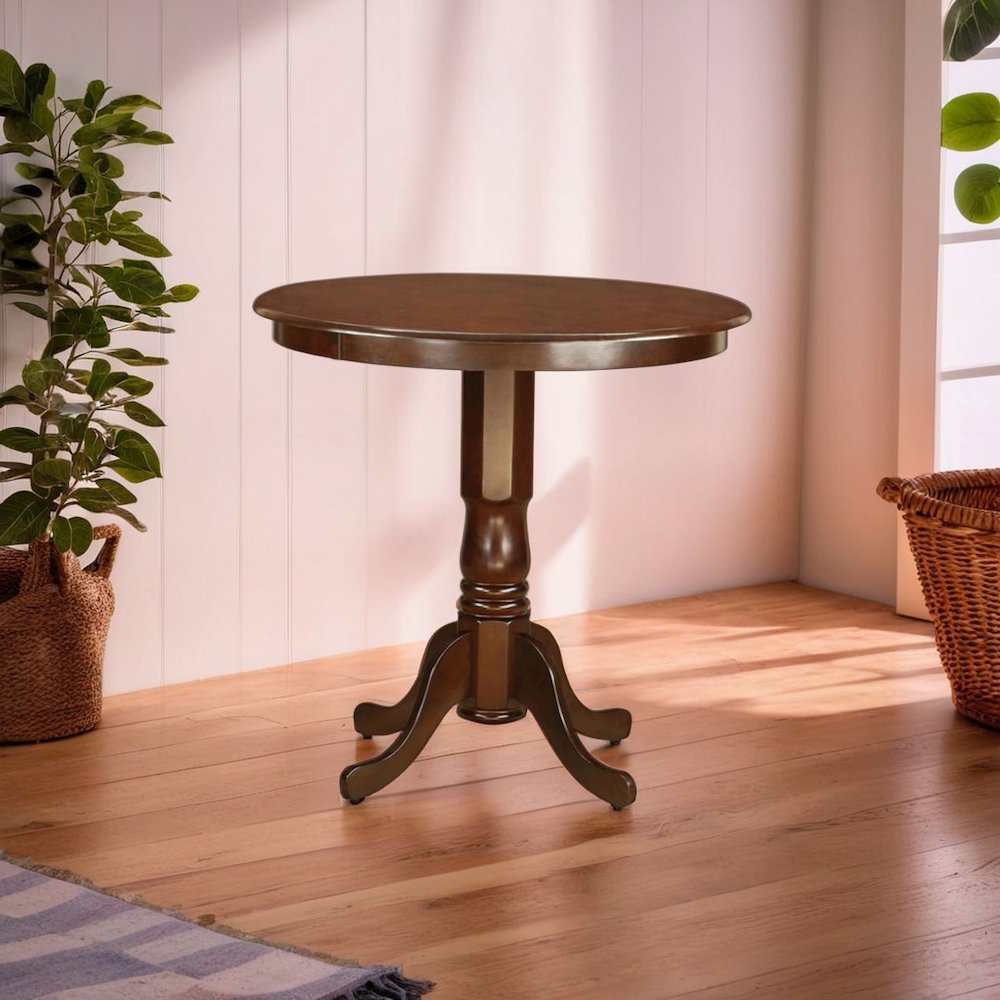 Elegant Square Solid Wood Dining Table for Small Spaces in Brown Finish. Picture 2