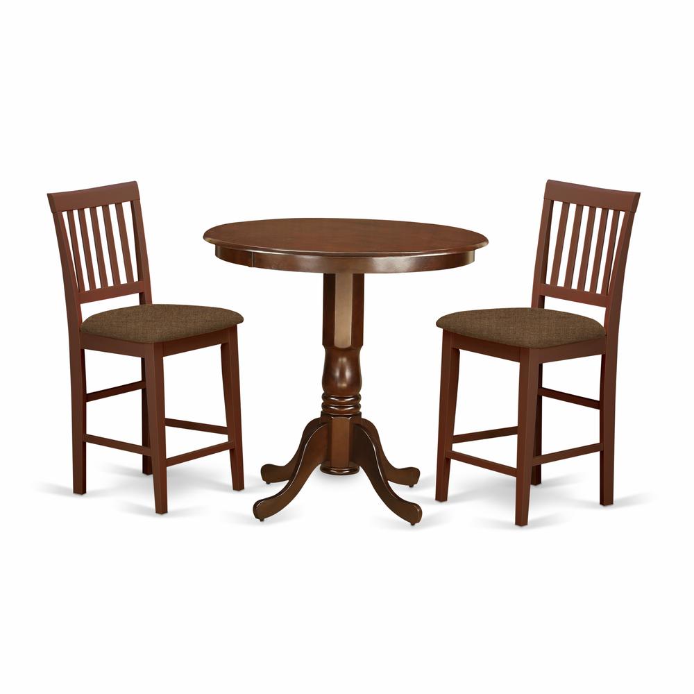 JAVN3-MAH-C 3 Pc Dining counter height set - Dining Table and 2 counter height Chairs.. Picture 1