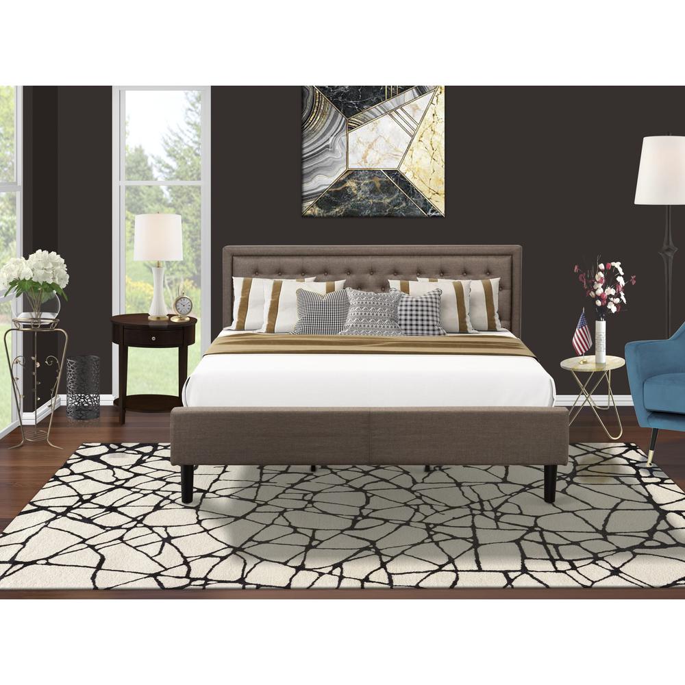 KD18K-1HI0M 2 Piece King Bedroom Set - King Size Bed Brown Headboard with 1 Nightstand - Black Finish Legs. Picture 8