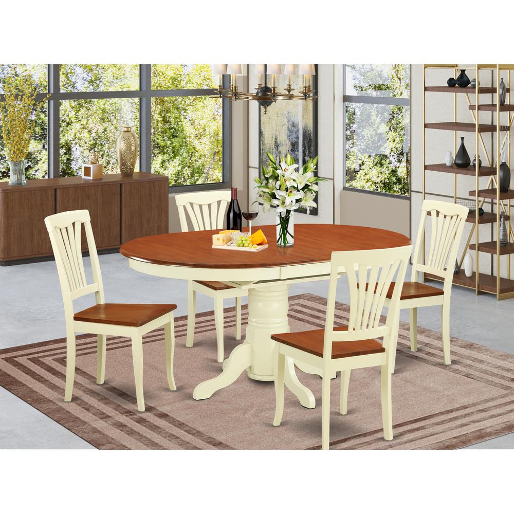 5  Pc  Dining  room  set  for  4-Oval  Dining  Table  with  Leaf  and  4  Dining  Chairs. Picture 4